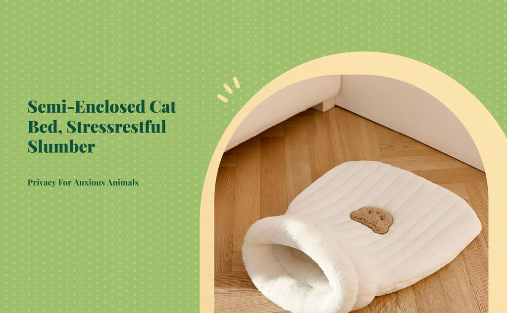 Cat Sleeping Bag, Semi-Enclosed Plush Cave Bed
