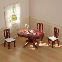 1:12 Dollhouse Table and Chairs Realistic Wooden Dollhouse Dining Room Set 1:12 Scale Dining desk