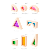 25 Pieces Wooden Building Block Set Colorful Shape Recognition Blocks