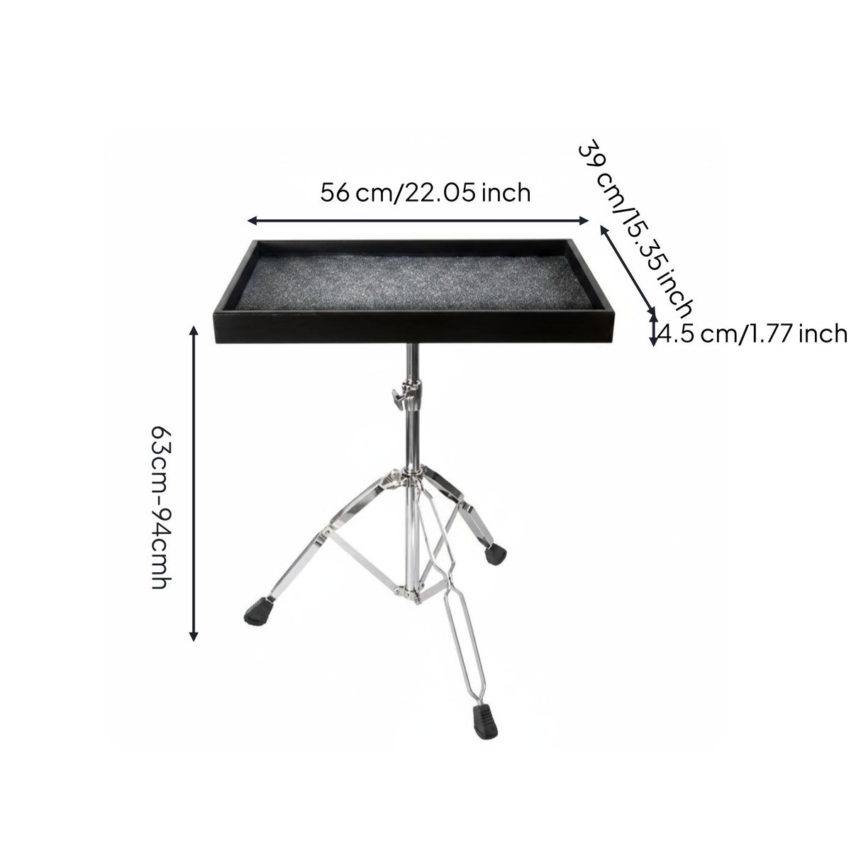 Percussion Hardware Tray Stable Drum Stand Shelf Adjustable Height