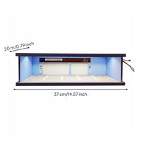 Parking Lot Scene Model Box Dust-Resistant LED Model Car Display Case for Hobbyists