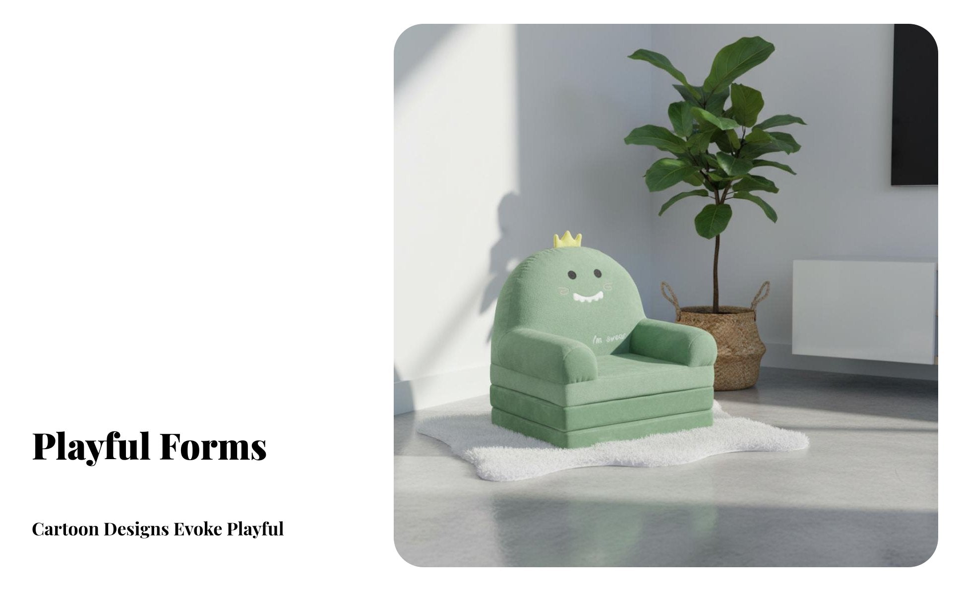 transformable Flip-Open Sofa Soft Fabric children's Furniture for Bedroom, Parents
