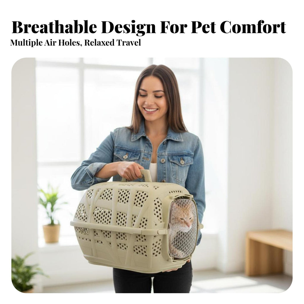 Travel Pet Crate Lightweight Ventilated Transport Box Sturdy for Cat Owners