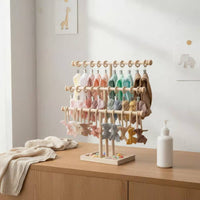 Baby Headband Display Stand Natural Wood Baby Hair Accessories Rack Room Decor