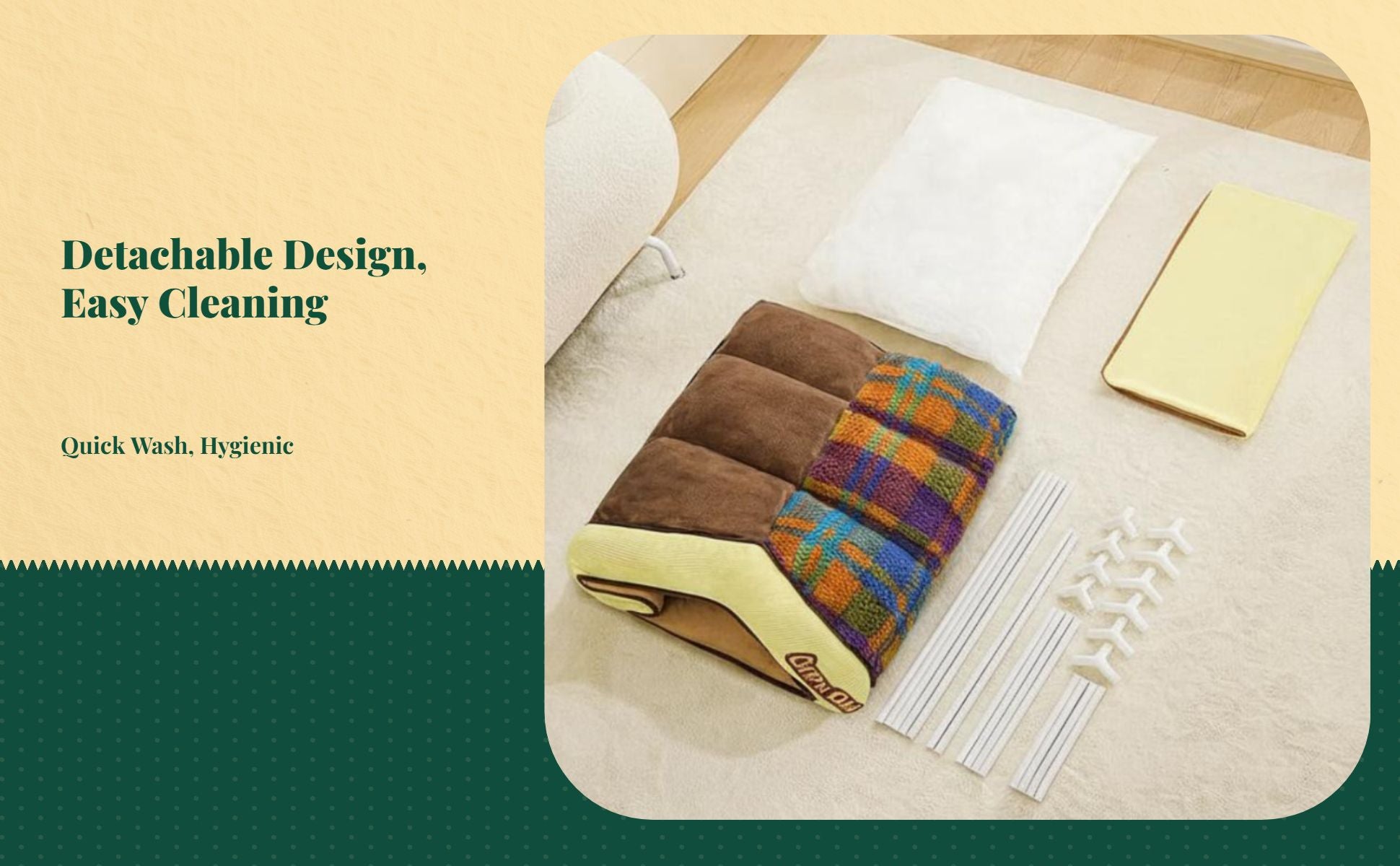 Insulated pet house with removable indoor bed