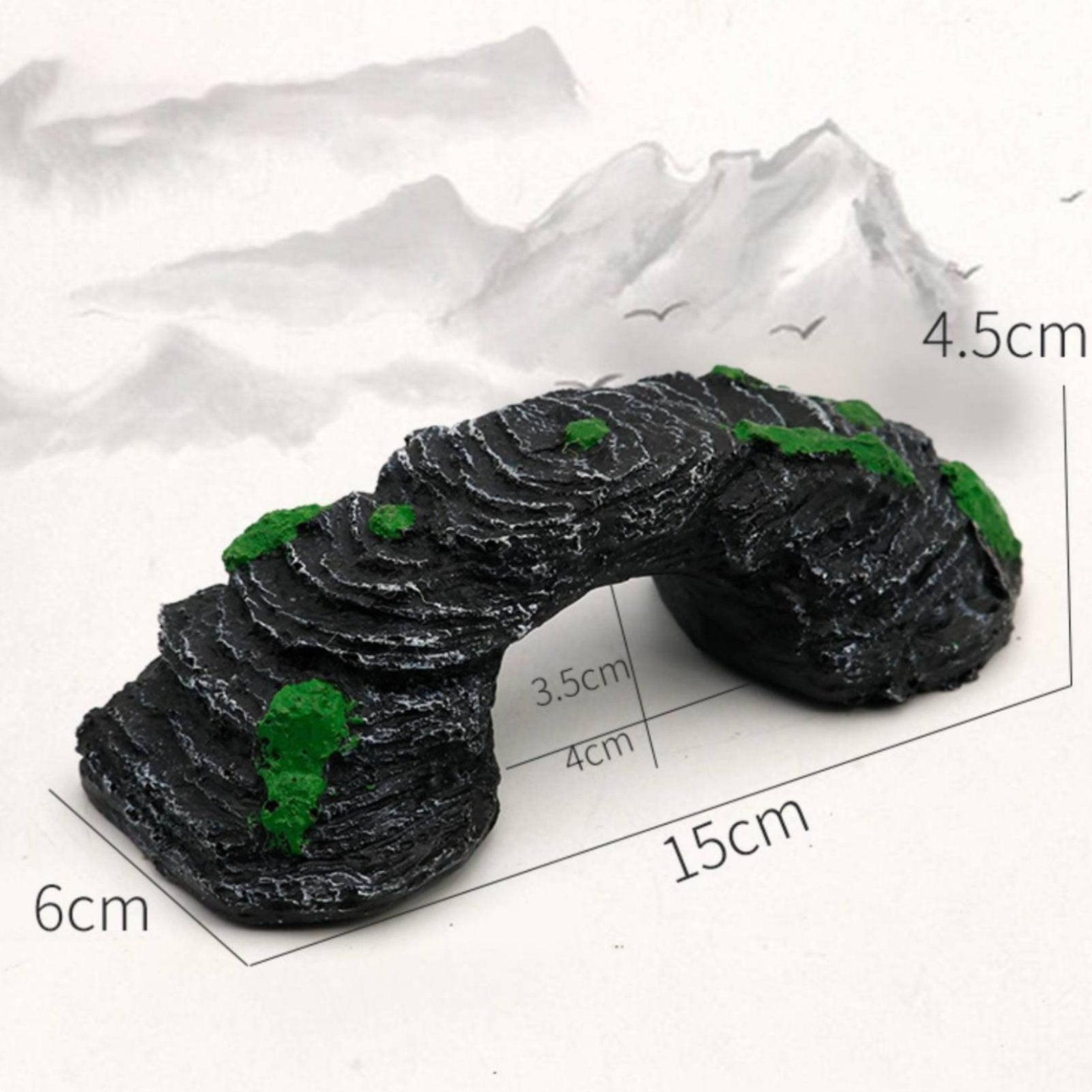 Turtle Basking Ramp Realistic Design Resin Aquarium Bridge Artificial Rock Arch for Reptile Keepers, Aquarists, Vivarium