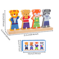 Animals Color Sorting Toy Early Learning Animal Matching Board Hand-Eye Coordination Wood Animal Shape Sorter for Kids, Preschool, Kindergarten