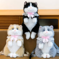 Ragdoll Cat Stuffed Backpack Adjustable Straps Realistic Cat Plushie Bag