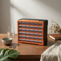 36 Drawer Cabinet Transparent Drawers Small Parts Organizer Orange Frame