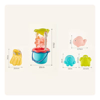 Soft Rubber Beach Toy Set Easy to Clean Water Play Toy Set Colorful for Bathroom