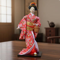 Kimono Doll Rectangular Base Japanese Doll Upright Pose