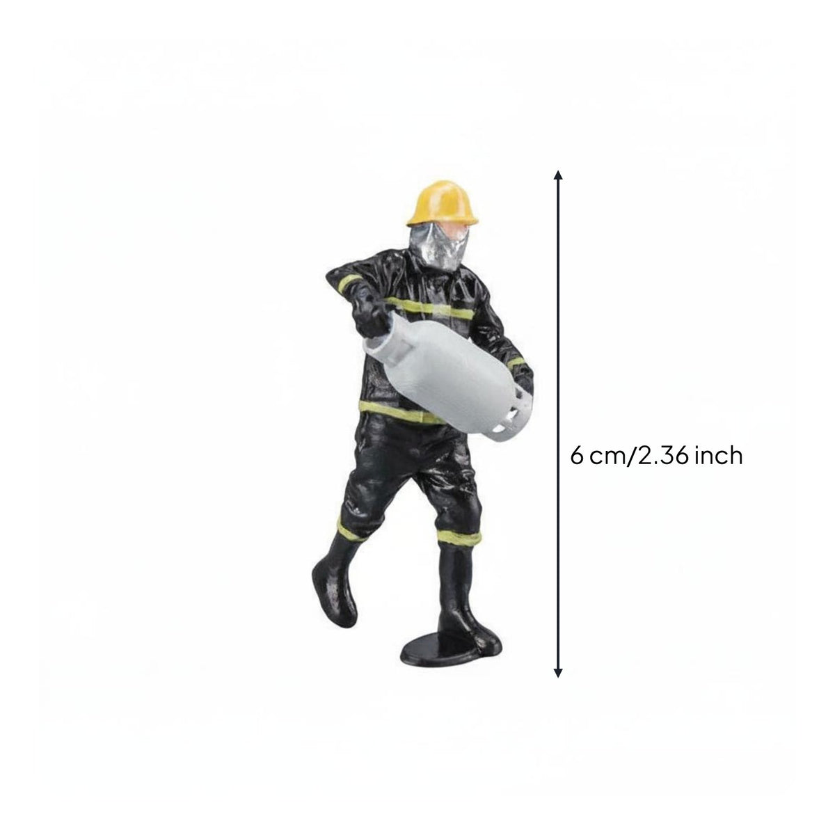 1:32 Fireman Model Photography Prop Fireman Figurine Miniature Scene Accessory