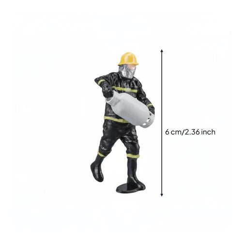 1:32 Fireman Model Photography Prop Fireman Figurine Miniature Scene Accessory