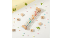 Wooden Rain Sound Tube Easy to Grip Rainmaker Toy Colorful Beads for Babies