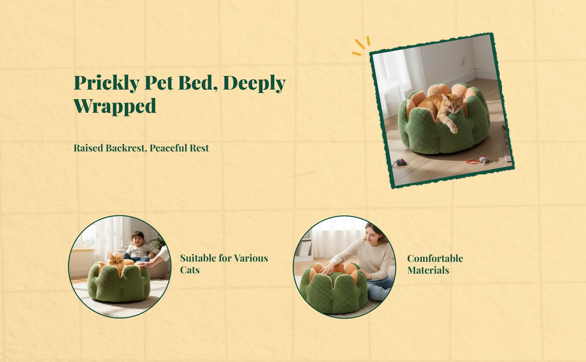 Self-warming cat bed, removable pad