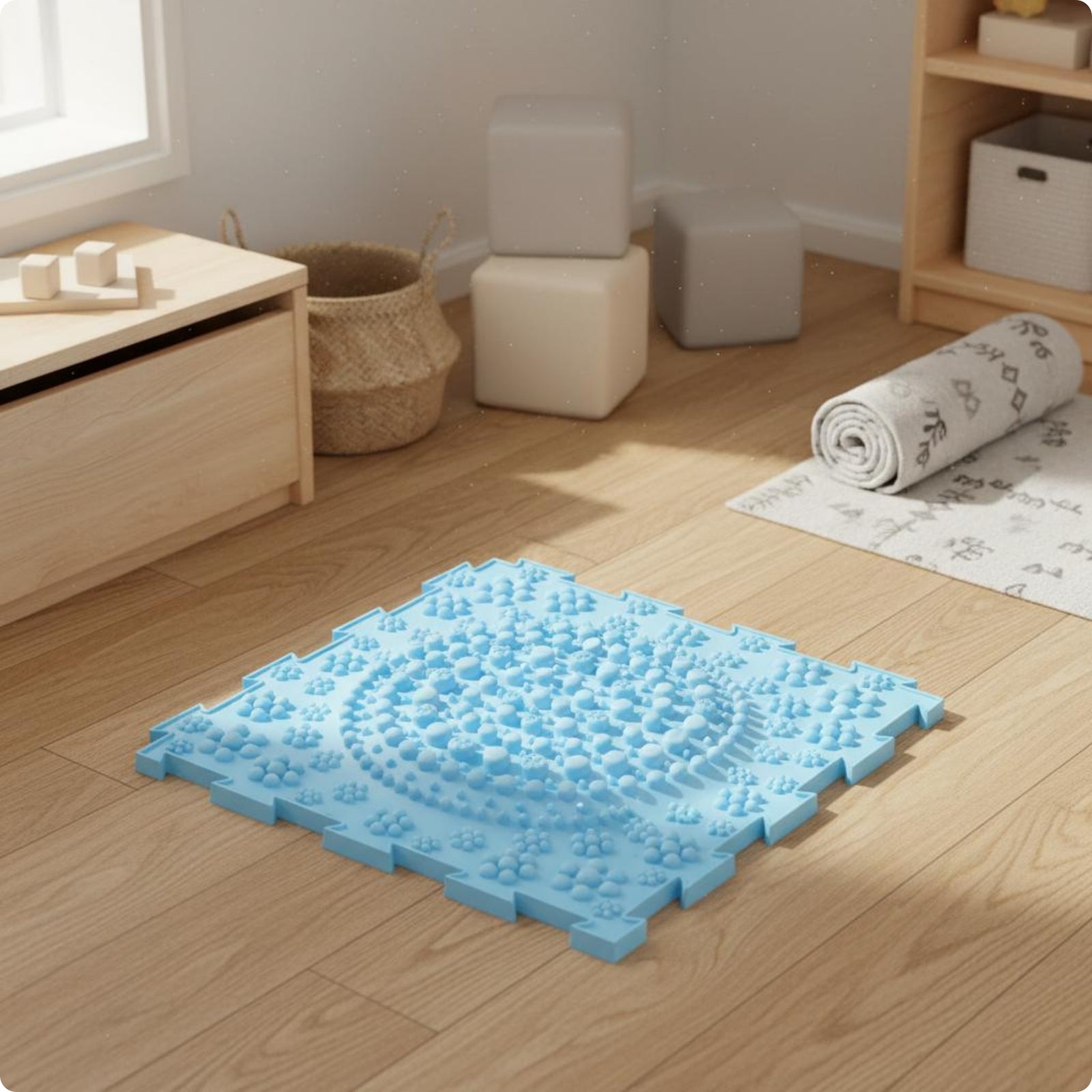 Textured Sensory Mat Long-Lasting Foot Massage Tile Bright Colors