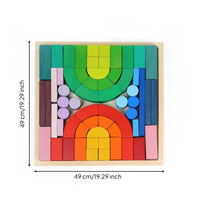 Educational Block Set Educational Rainbow Stacking Blocks Safe Wooden Design