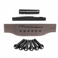 Instrument Parts Guitar Bridge Saddle Nut Set Brown Wood Grain Rosewood