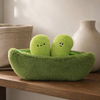 Peas in Pod Soft Toy Embroidered Pea Pod Soft Toy Green