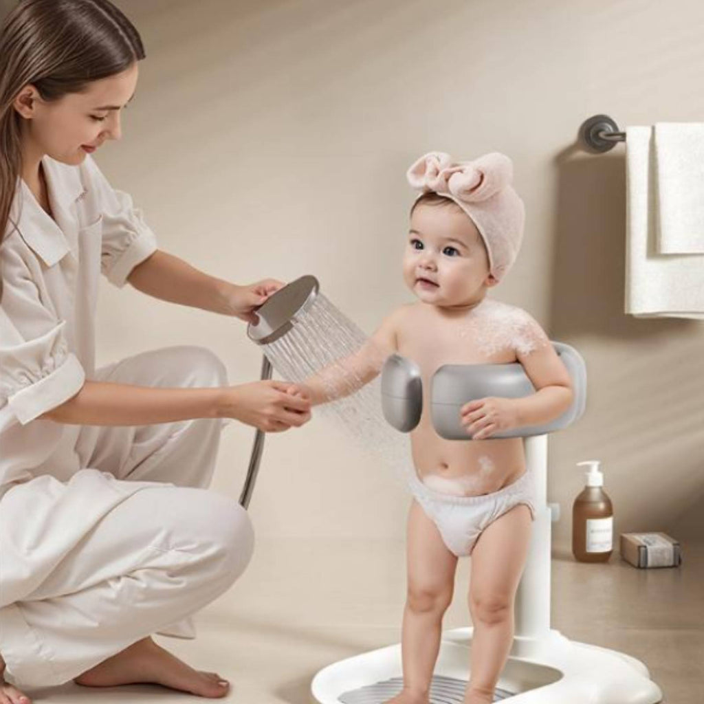 Standing Bath Support Rack Stable Base Baby Bath Stand Hose Clip for Children