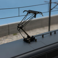 HO Scale Pantograph Metal Body Model Train Antenna Rack PP Base
