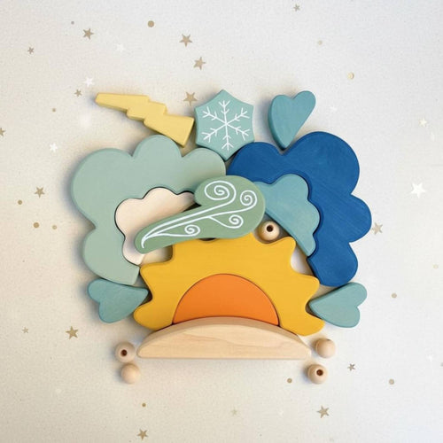 Weather Blocks Rounded Edges Wooden Building Blocks Educational Nordic Stacking Toy