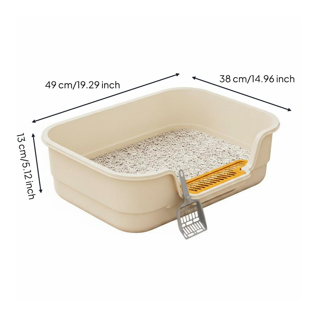 Semi-Enclosed Litter Box Splash Reducing Semi Enclosed Feline Toilet Easy To