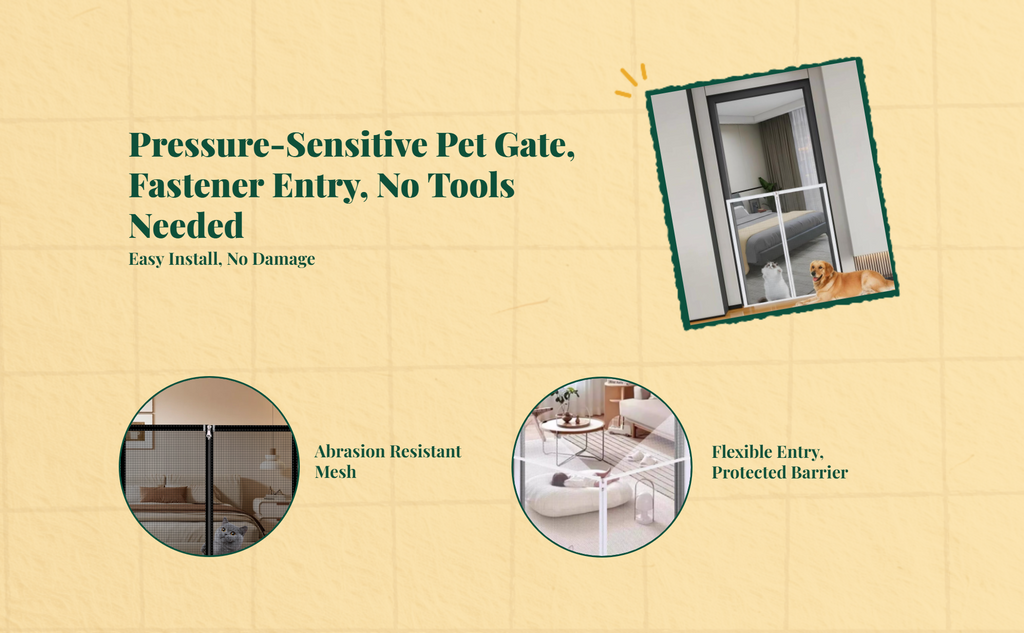 Removable cat mesh door, easy install