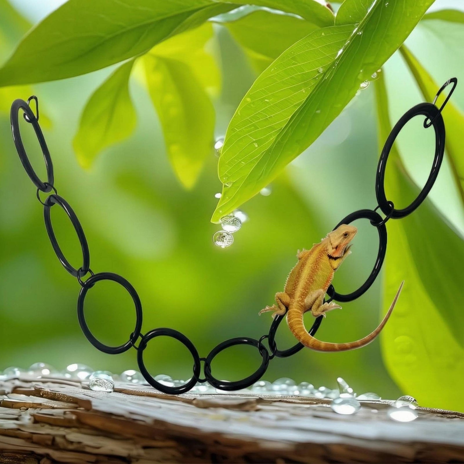 Reptile Climbing Toy Circular Hoops Hoop Ladder Black for Enclosure, Reptiles