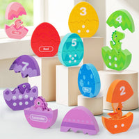 Dinosaur Egg Puzzle Child-Centered Number Color Matching Toy Cognitive Development Egg Matching Puzzle for Preschoolers, Young Children, Preschool