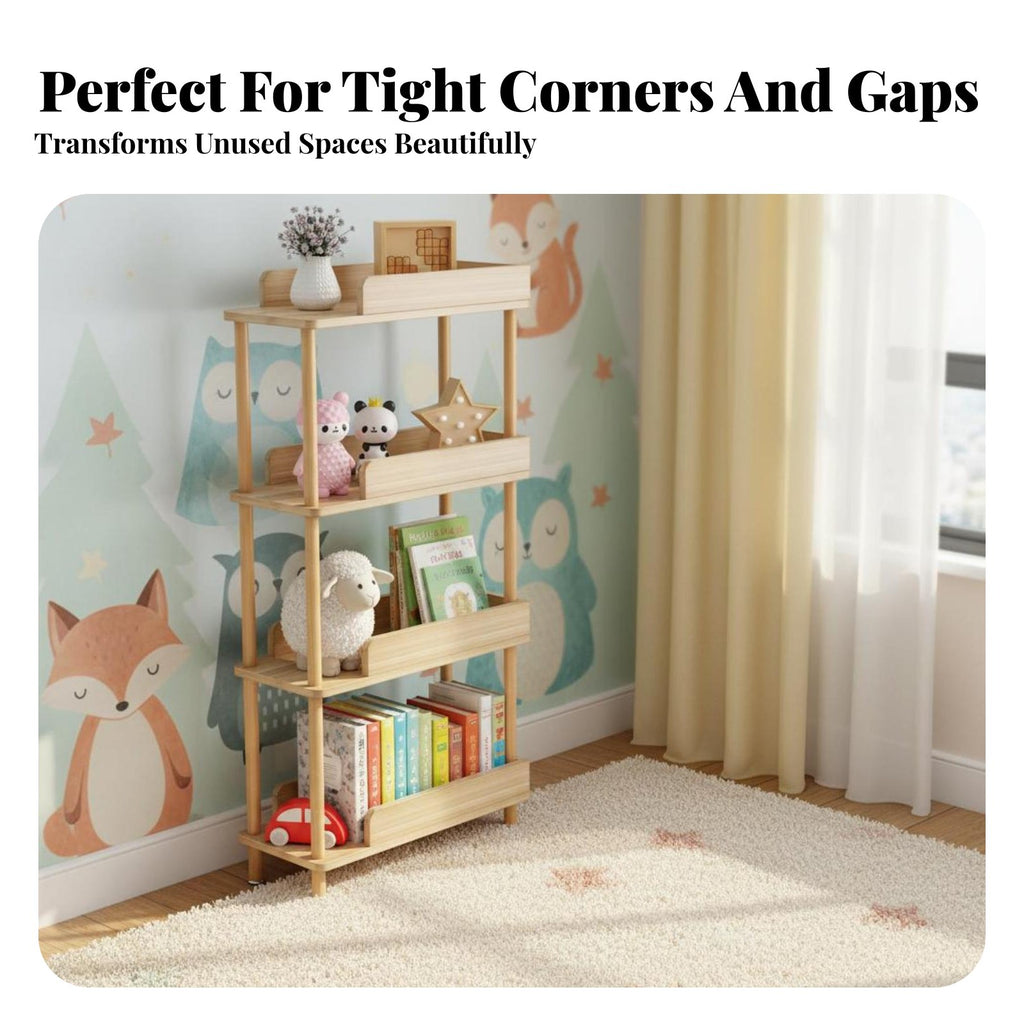 Fabric pouch book rack Space-Saving Storage Rack Childchild-suitable Design for children