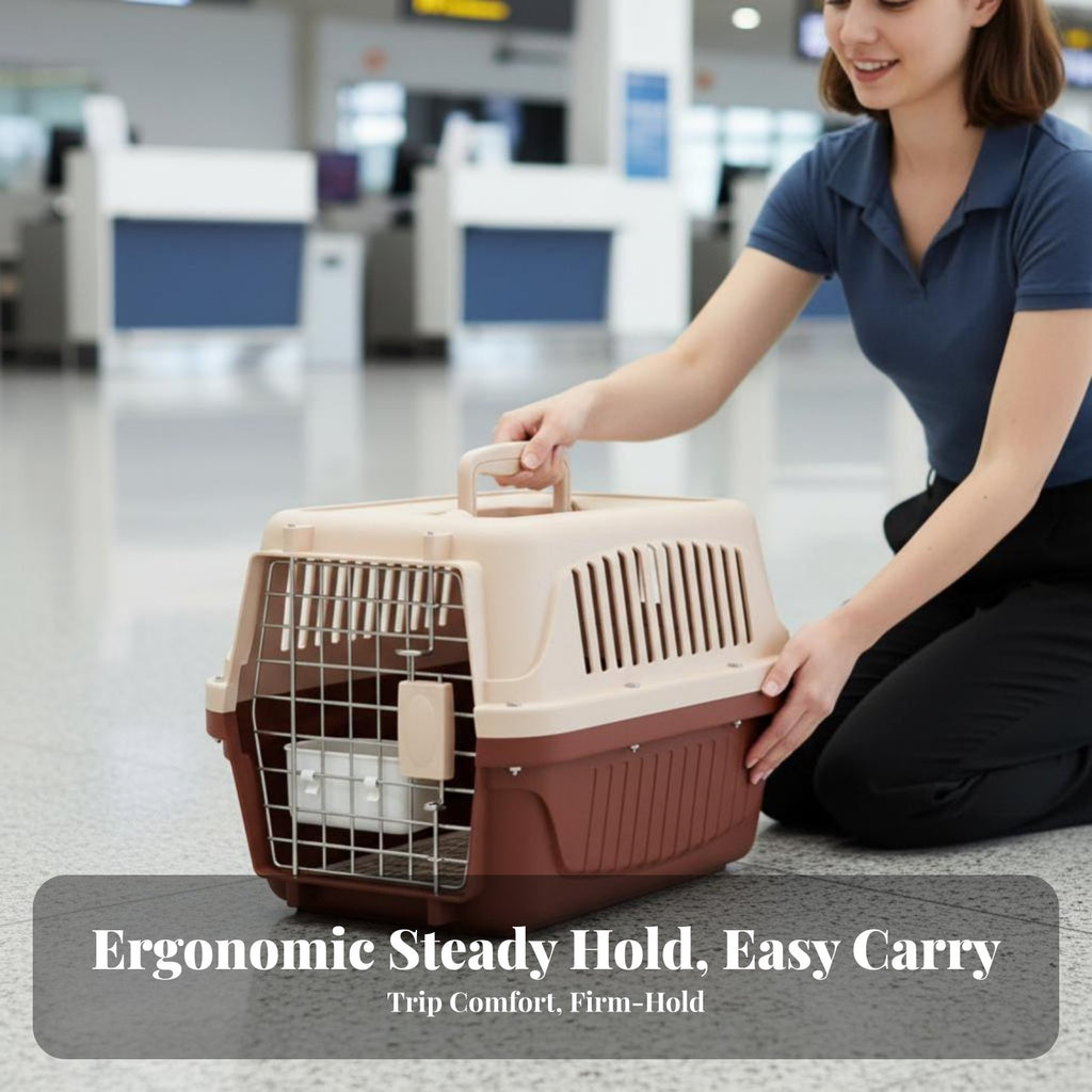 Hard-Shell Kennel Portable Hard-Sided Travel Kennel Sturdy for Car
