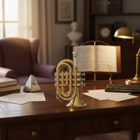Brass Palm Trumpet Portable Style B♭ Mini Trumpet Anti-Slip Buttons Musical Instrument for Practice