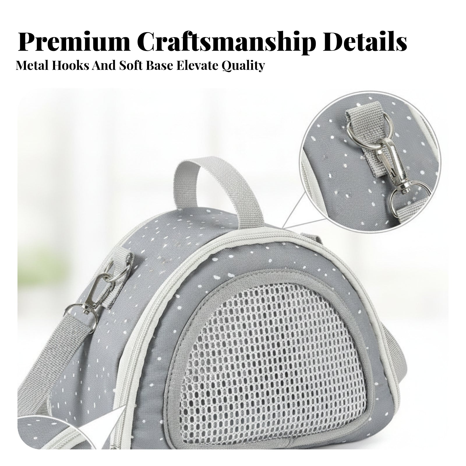 Portable Pet Carrier Adjustable Strap Ventilated Small Pet Carrier Bag