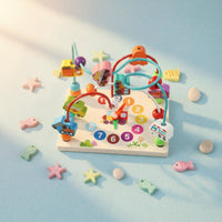 Wooden Bead Maze Toy Multi-Functional Bead and Wire Maze for Preschool