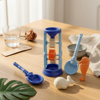 5 Pieces Beach Sand Toy Set Bright Colors Hourglass Sand Funnel Cartoon Design