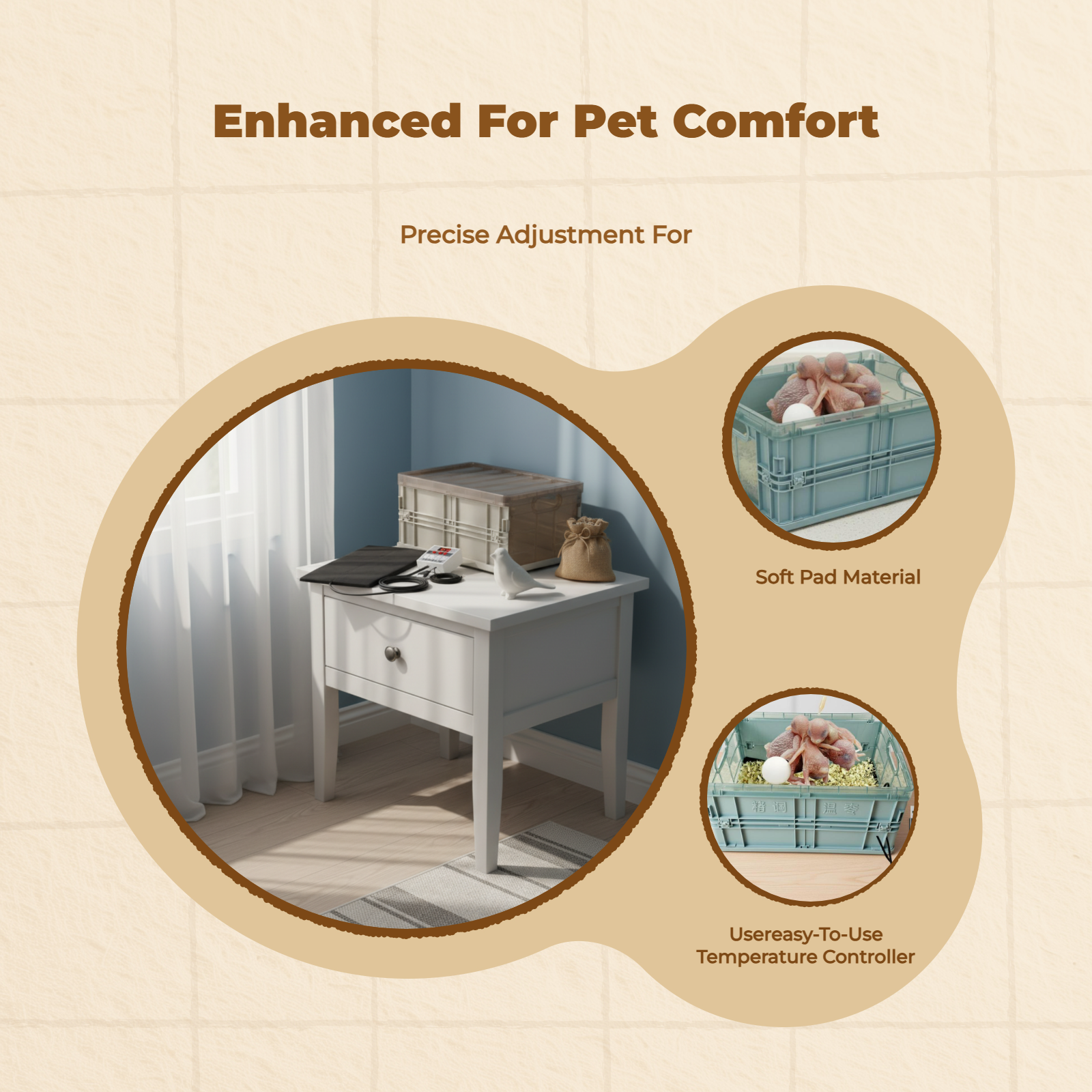 Portable Puppy Incubator, Double Heating
