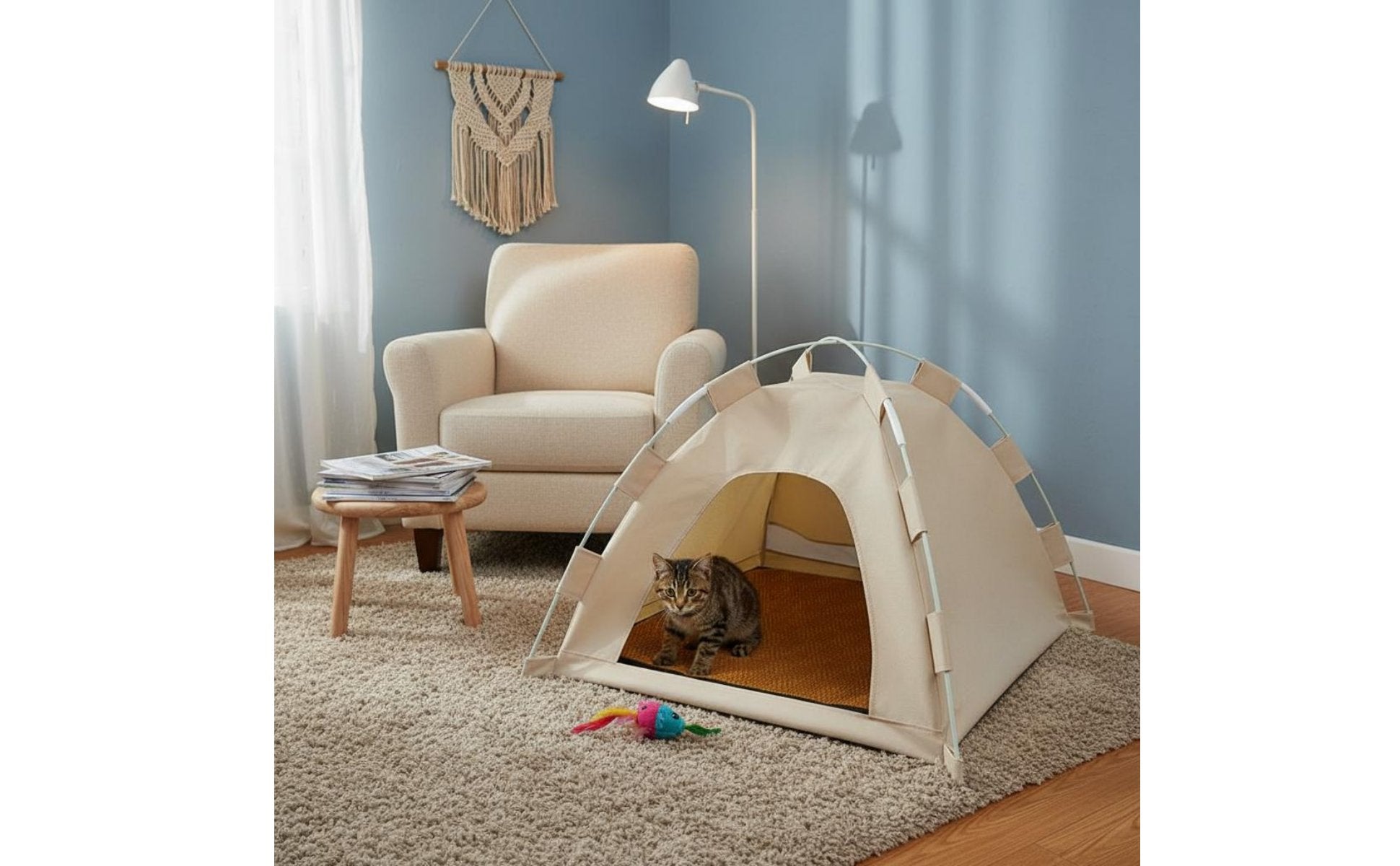 All Seasons Cat Tent House Washable Enclosed Pet Bed Breathable Foldable Cat Tent Stable Structure for Cats, Kittens, Travel, Camping