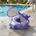 Baby Swim Seat with Canopy Portable Infant Pool Buoyant Seat Cute Creature
