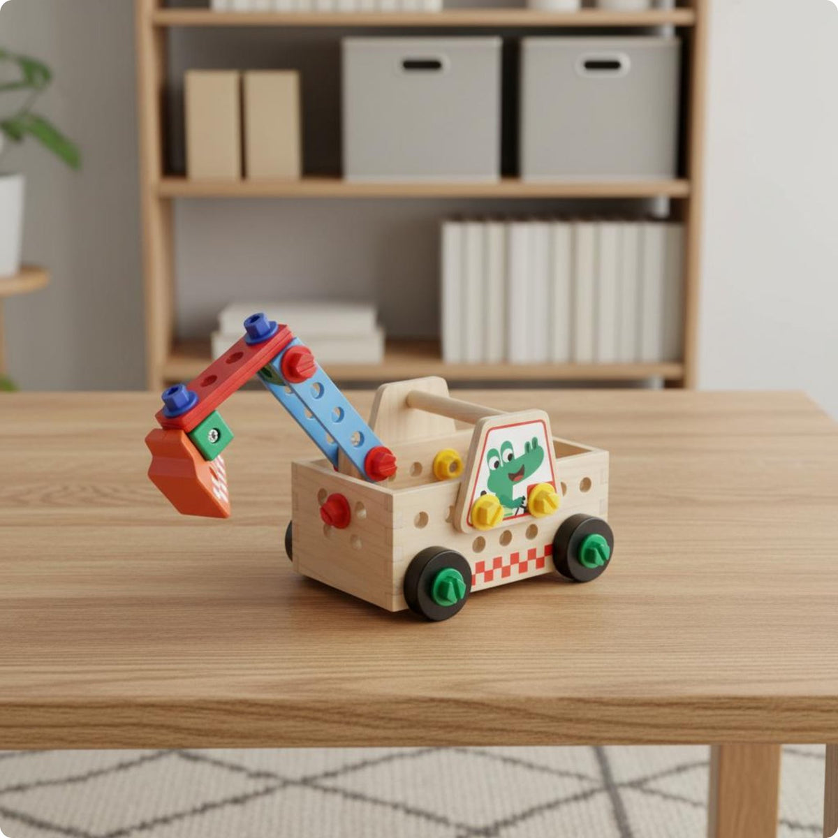 Educational Bus Toy Fine Motor Skills Wooden Screw Toy Hand-Eye Coordination Busy Activity Board for Kids, Little Ones, Preschool, Daycare