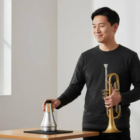 Trumpet Practice Mute Aluminum Alloy Silent Trumpet Sound Dampener Reduction Music Accessory for Beginners, Students, Apartment