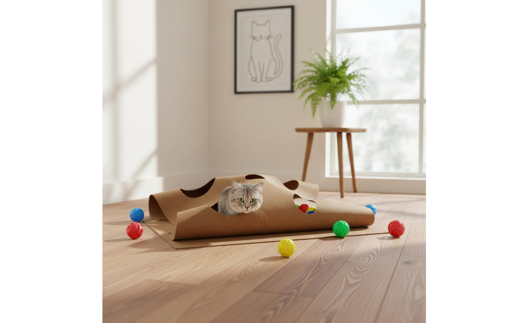 Felt Cat Maze Agility Training Pet Supply Collapsible Design for Indoor, Kittens