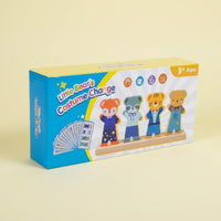 Wooden Bear Dress-up Toy Screen-Non-Digital Wooden Costume Assembly Game Board