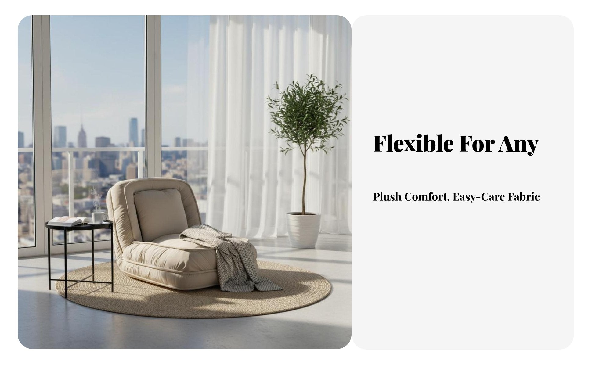 Human-Sized Pet Bed Foldable Stress Sign Lazy Sofa Adjustable Backrest Space-Saving for Two People, Stu Stress Nts, Balcony