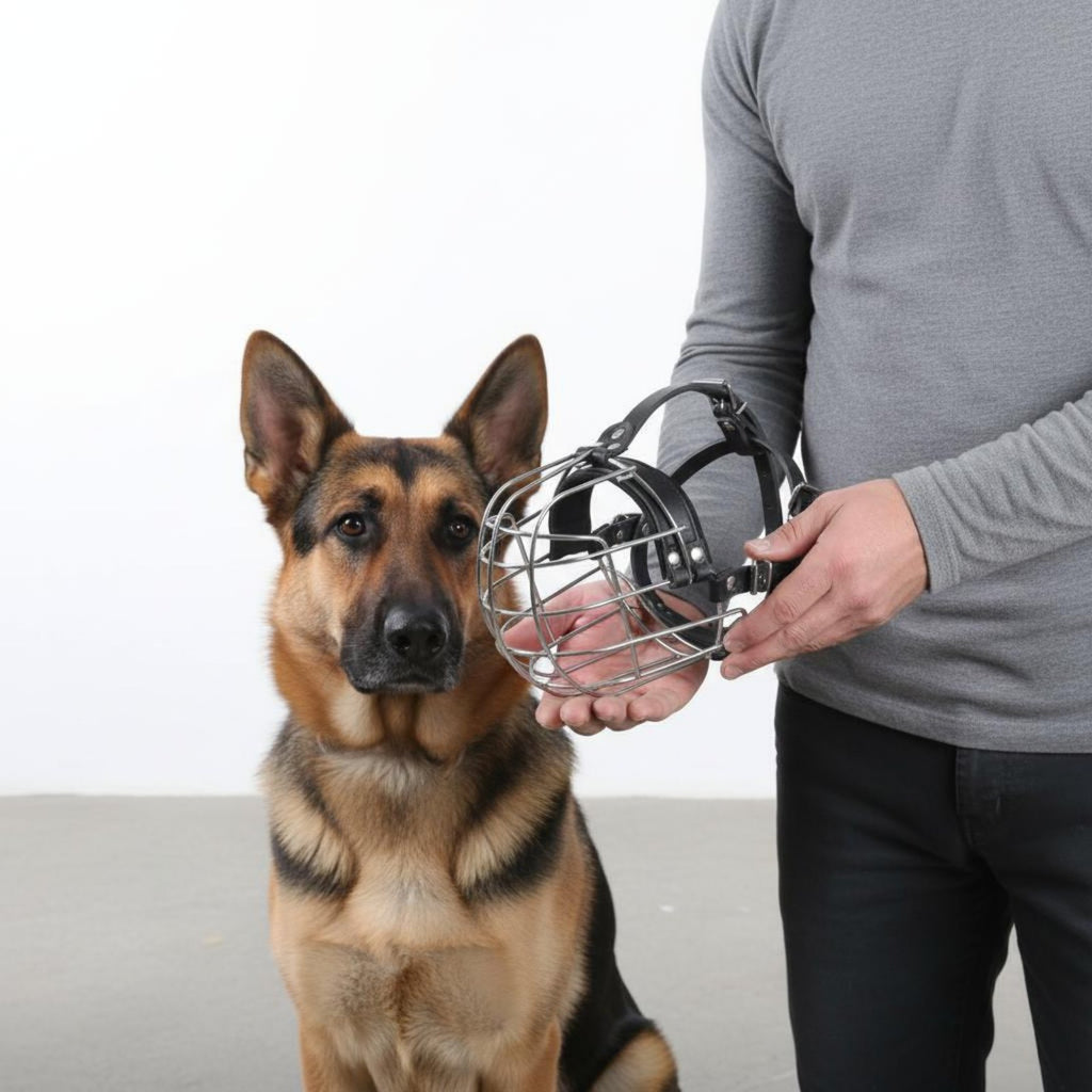 Metal Dog Muzzle Allows Panting Pet Gear Comfortable Padding