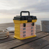 4-Layer Lure Storage Box Fishing Organizer Box Secure Latches Fishing Equipment Organizer for Fishermen