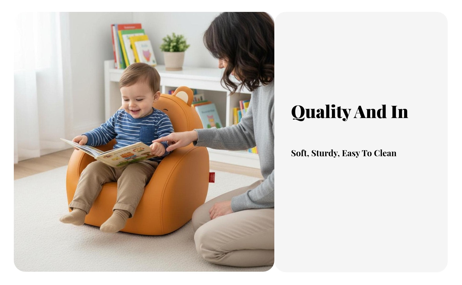 Upholstered child's Armchair Learn-to-Sit Support child's Club Chair for Parents