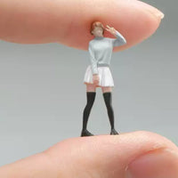 1:64 Scale Female Figure 3D Printed JK Style Mini Figurine High Detail Hobby Supply for Collectors