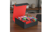 4-Row Card Storage Box Waterproof 4-Row Trading Card Box PU Leather Deck Storage Water-Resistant for Tournaments