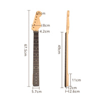 22-Fret Electric Guitar Neck Natural Wood Finish Musical Instrument Part
